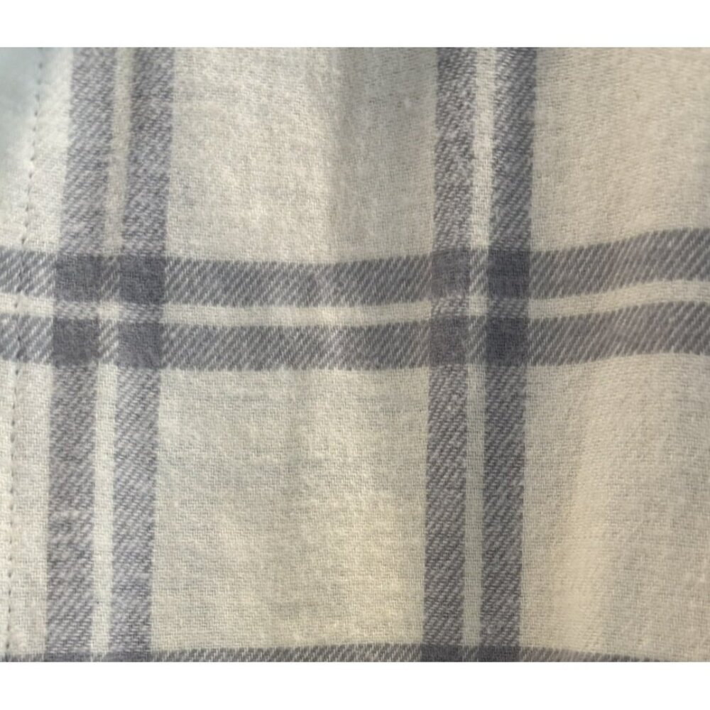 H&M Men’s Plaid Shirt | Beige & Gray | Size L | 100% Cotton - Picture 4 of 5